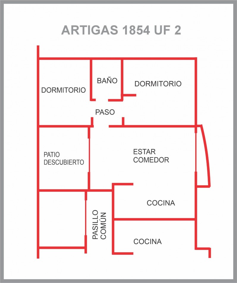 Departamento en alquiler Artigas 1854 UF2 .