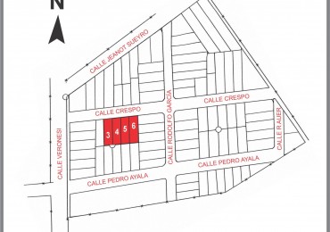Lotes en venta 3,4,5,6 Crespo entre Veronesi y Garcia